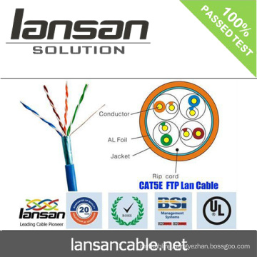 Lansan 4 pair cat5e ftp network cable 24awg BC cable 305m best price lan cable good quality